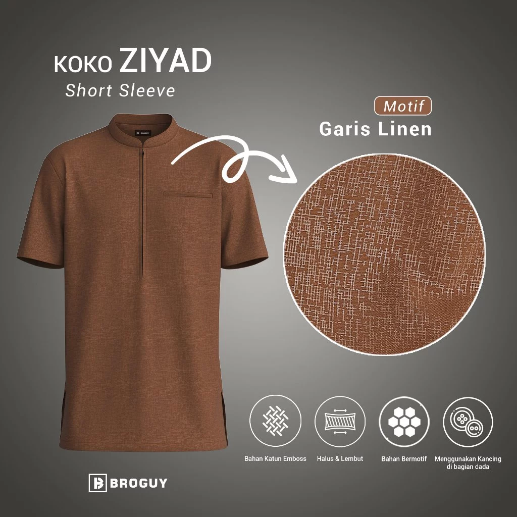 Tampil Keren & Nyaman di Hari Raya! Review BROGUY Kemeja Koko Pria Ziyad