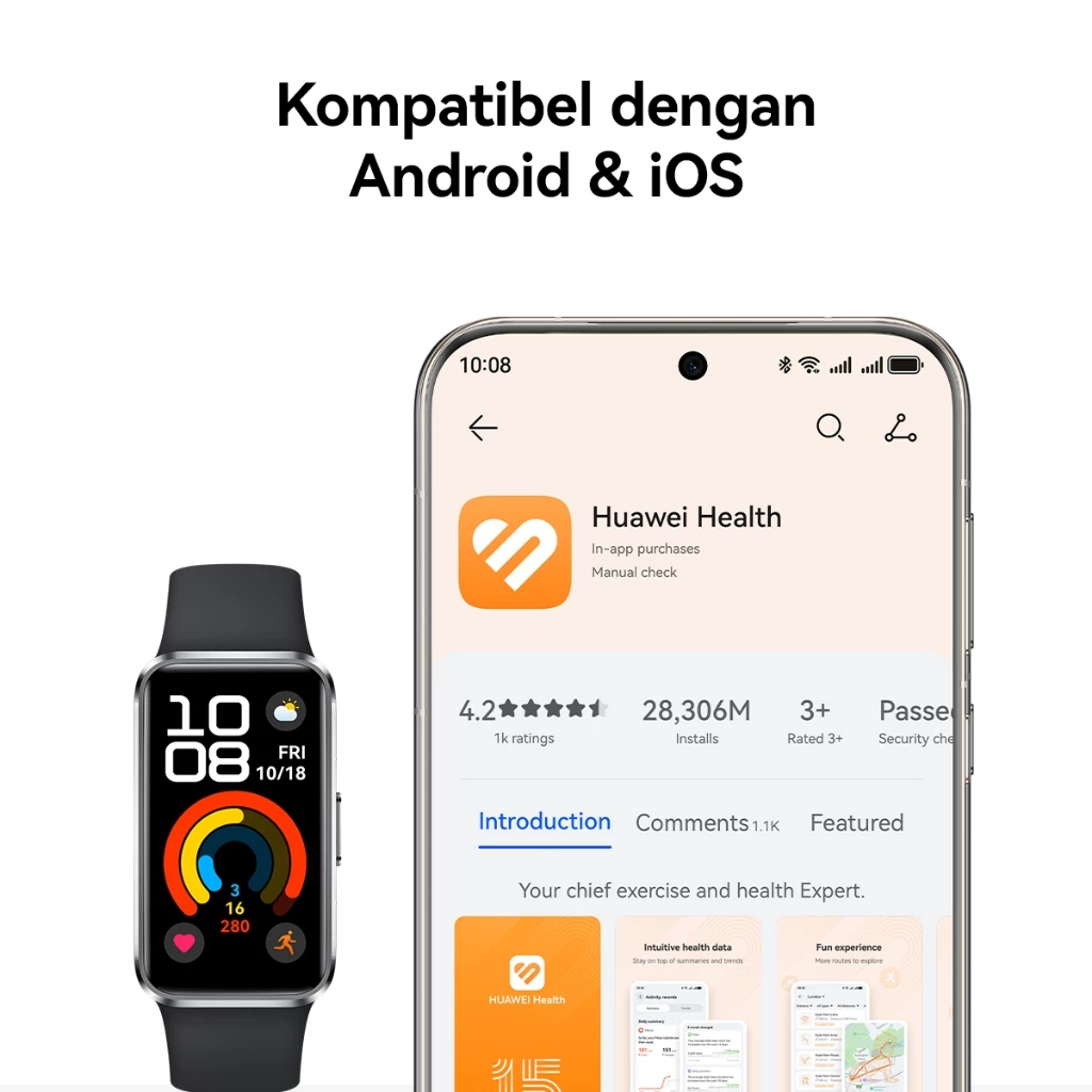 HUAWEI Band 10: Smartband Elegan dengan Fitur Kesehatan & Olahraga Pro-Level