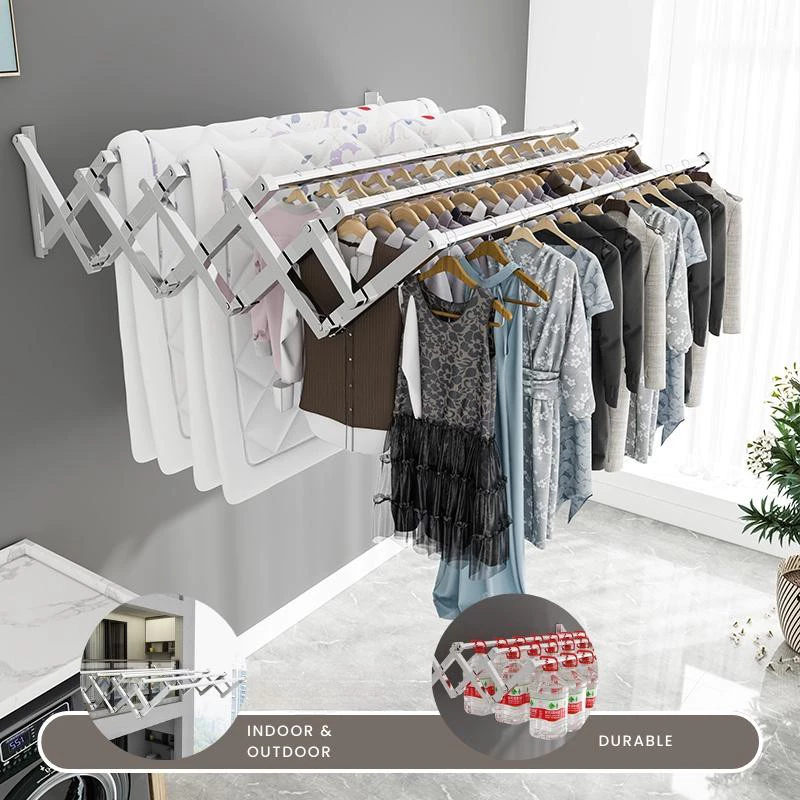 Solusi Hemat Ruang dan Estetik: Jemuran Baju Dinding Stainless Steel Dorong Tarik